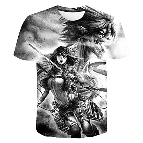 JFLY 3D Attack On Titan Printed T-Shirt 2021 Neue Sommer Männer Frauen Kinder Casual Streetwear Casual T-Shirt Fashion Cool Tops Tee von JFLY