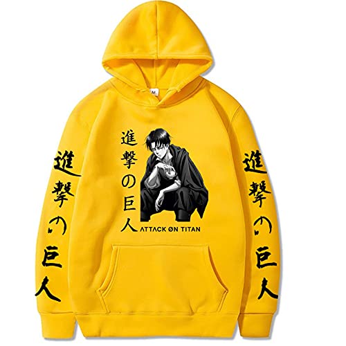JFLY Anime Attack On Titan Hoodies Levi Printed Hooded Sweatshirts Frauen Männer Langarm Casual Lose Pullover Unisex Kapuzenkleidung Hood von JFLY