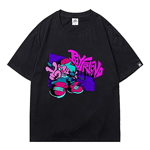 JFLY Männer T-Shirts Friday Night Funkin Anime Grafikdruck Sommer Shirts Streetwear Ulzzang Harajuku Oversize T-Shirt Sommer Herren T-Shirt von JFLY