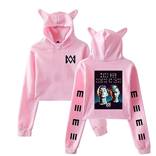 JFLY Marcus Und Martinus Frauen Hoodie Langarm Pullover Tops Kurzer Pullover Sweatshirt Mädchen Casual Mit Kapuze Crop Top Hip Hop Kleidung von JFLY