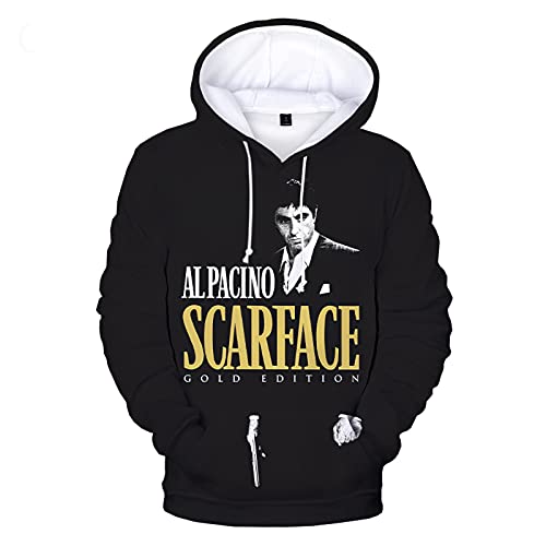 JFLY Scarface 3D Gedruckte Hoodies Fashion Movie Sweatshirt Tony Montana Männer Frauen Übergroßer Hoodie Pullover Harajuku Streetwear Unisex von JFLY