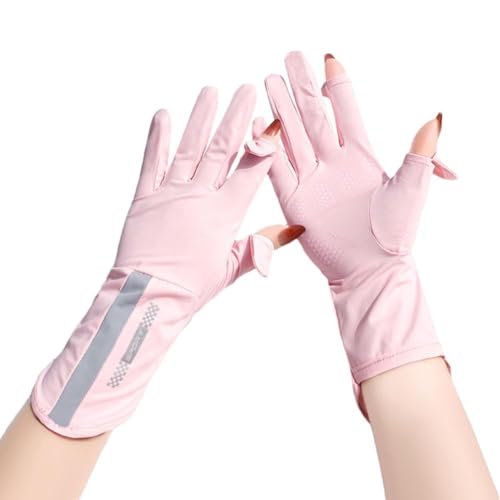 JHIALG 1 x Sommer-Sonnenschutz-Handschuhe für Damen, dünn, Eisseide, ultraviolett, Reithandschuhe, Fingerschutz, Tau, Q1y2 von JHIALG