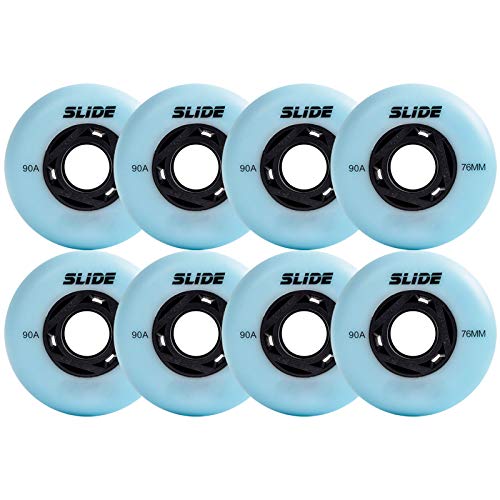 JHKJ Inline Skate Rollen 8 Packungen Mit 72 mm 76 mm 80 mm LED Light Up Mute Skate Inline-Rädern High Speed Outdoor Skate Flash Ersatzräder Rollerblade Rollen,Blau,80mm von JHKJ