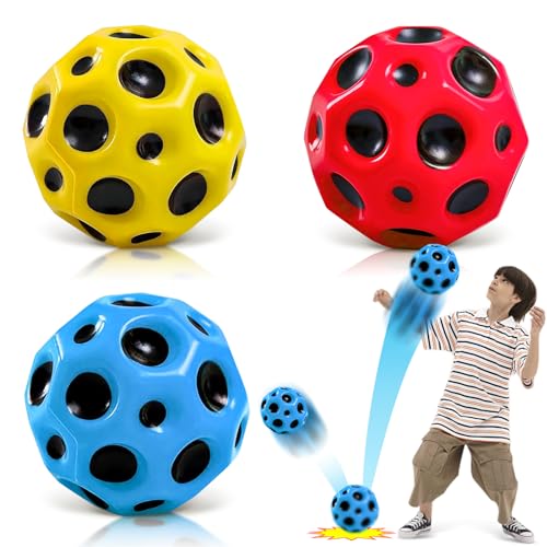 JIASHA 3 Stück Astro Jump Ball, 7 cm Space Ball Mini Bouncing Ball Toy Hohe Springender Gummiball Sprünge Gummiball, zum Werfen, Party Geschenke für Kinder(B) von JIASHA