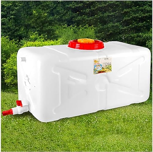 JIESOO Auto-Wasserspeicher-Eimer Tragbare Wassertank-Aufbewahrung mit Griff for Outdoor-Camping-Reisen,Großer Wassertank, Kunststoff-Wasserspeicherbehälter (Color : White, Size : 100L) von JIESOO