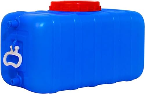 JIESOO Blauer Wassertank Tragbarer Wasserbehälter mit Wasserhahn Wasserspeicher-Trägerkrug for Camping, Outdoor, Wandern, Notfall, Horizontaler Wassertank (Color : Blue, Size : 100L) von JIESOO