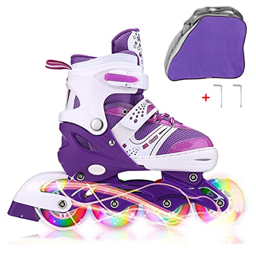 JIFAR Inliner Für Kinder Verstellbare Inline Skates mit Beleuchteten Rädern Rollschuhe Outdoor Schuhe mit Rollen für Kinder Mädchen Jungen Inline Skates für Kinder Größenverstellbar von 31 bis 34 von JIFAR