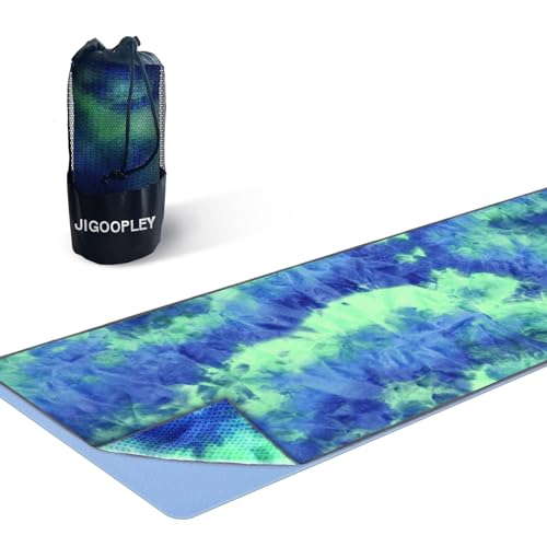 JIGOOPLEY Yoga Zubehör Yogatuch für Yoga Matte, Reise Yogamatte Faltbar Leicht Gymnastikmatte, Yogamatte Rutschfest Sportmatte Fitnessmatte Yoga Decke, Yogamatten Yoga Mat für Hot Yoga Pilates von JIGOOPLEY