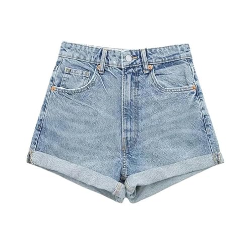 JINGBDO Denim Shortsmode Elegante Damen Denim Shorts Slim Pocket Button Blue Jeans Frauen Sommer Casual Streetwear-Blau-Xs von JINGBDO