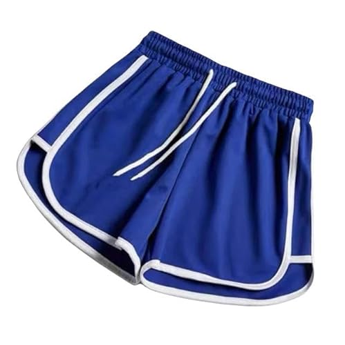 JINGBDO Shorts Für Frauensommer Fashion Casual Shorts Süßigkeiten Farbe Atmungsaktive Große Shorts Ladies Elastic Taille Sportshorts-Blau-4Xl von JINGBDO