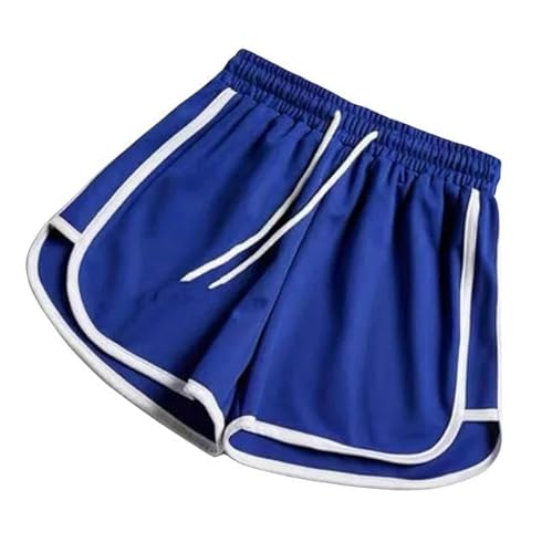 JINGBDO Shorts Für Frauensommer Fashion Casual Shorts Süßigkeiten Farbe Atmungsaktive Große Shorts Ladies Elastic Taille Sportshorts-Blau-L von JINGBDO