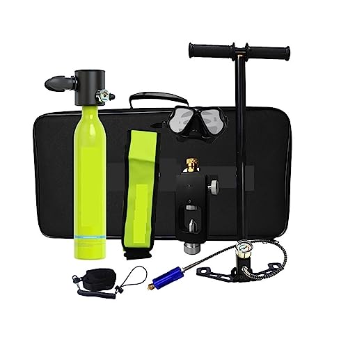 JINGBORUI Tauchflasche 0,5 l Mini-Tauchflaschenausrüstung, tragbare Sauerstoffflasche zum Tauchen, Rebreather, Tauchausrüstung atmen sanfter (Farbe: Grün, Größe: 0,5 l-Paket) von JINGBORUI