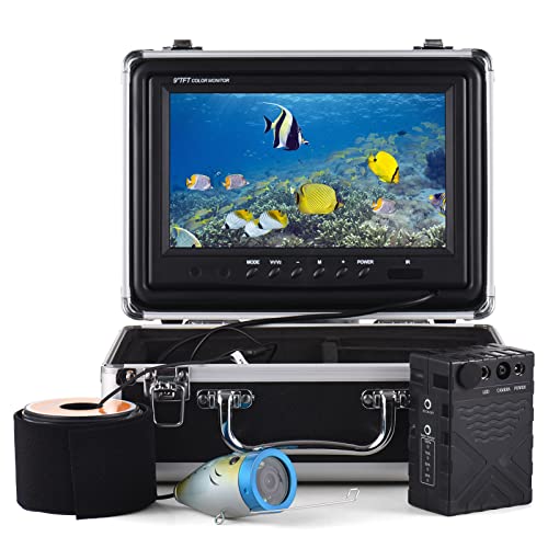 JINGFENG 1200TVL Unterwasser Angelkamera Fischfinder mit 12 IR LEDs 7 Zoll/9 Zoll LCD Display 15M/30M/50M Kabel IP68 Wasserdicht für Sea Lake Boot Eisangeln von JINGFENG