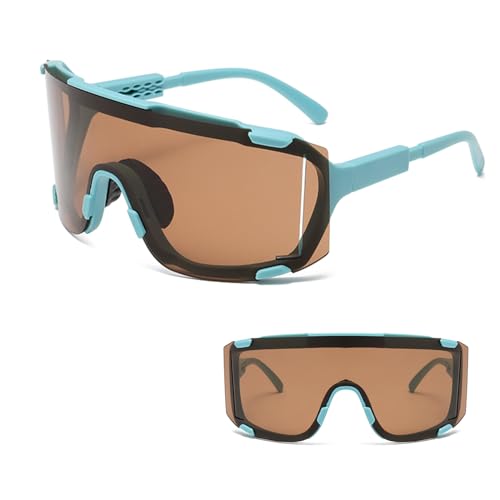 JINGTOPS Fahrradbrille Herren Damen Sport Sonnenbrille Schnelle Brille Rave für Outdoorsport Wandern Radfahren Fahren Laufen Angeln (blau) von JINGTOPS