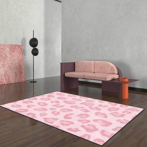 JINMUXUAN Moderne Teppiche, rutschfeste Teppichmatte, Girly Pink Leopard, für Wohnzimmer/Schlafzimmer/Arbeitszimmer/Couchtisch, 140 x 200 cm Beauty Comes von JINMUXUAN