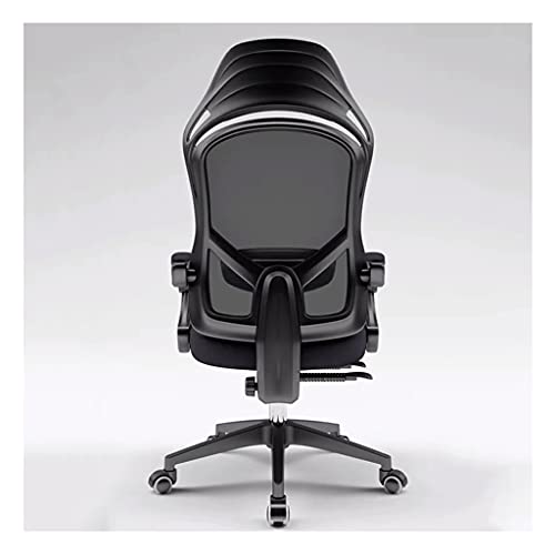 Verstellbarer Bürostuhl mit Riemenscheibenhalterung, ergonomischer Netz-Schreibtischstuhl mit hoher Rückenlehne und Armlehnen, für Büro, Schlafsaal, Heimgeschenk (Farbe: Schwarz) (Schwarz) Beauty von JINMUXUAN