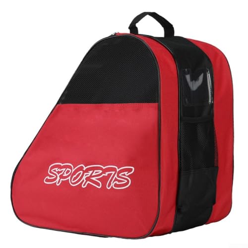 JINSBON Schlittschuhtasche mit reichlich Stauraum, passend für Helm, Schutzausrüstung und Schlittschuhe (rot) von JINSBON