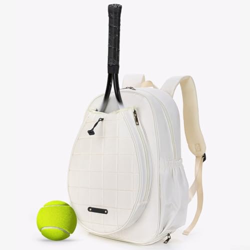 JINSBON Tennistasche, Tennis-Rucksack, Paddel-Aufbewahrungstasche, ForPickleball, Badminton, Tennisschläger (weiß) von JINSBON