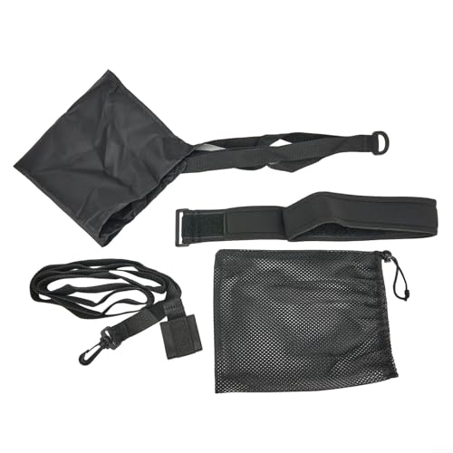Kompaktes und tragbares Schwimmtrainingsgerät, verschleißfest und reißfest, Erwachsene und Kinder (20 cm, schwarz) von JINSBON