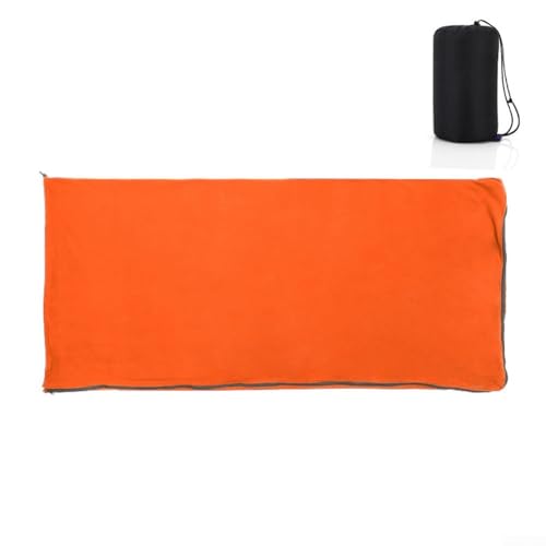Leichte Camping-Schlafsäcke, Fleece-Material für Gemütlichkeit für Outdoor-Abenteuer (Orange) von JINSBON