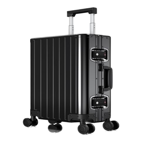 JIPEIXUANGR Koffer Ganzmetallbox, Trolley-Koffer Aus Aluminium-Magnesium-Legierung, Rollenkoffer, Herren- Und Damenkoffer Suitcase (Color : Gray, Size : A) von JIPEIXUANGR