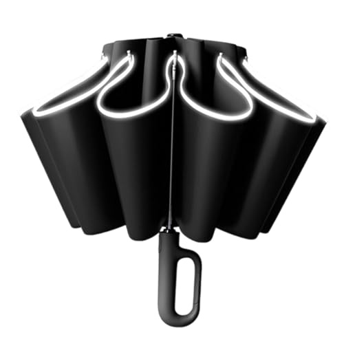 JISADER Automatischer Taschenschirm, Ultraleicht, Reise-Regenschirm für Ausflüge, Strand, Outdoor, Schwarz von JISADER