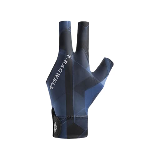 JISADER Billardhandschuhe, Pool-Queue-Handschuhe, Queue-Handschuh für die Linke Hand, DREI-Finger-Handschuh für Snooker, Schwarz und blau von JISADER