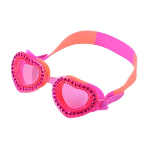 JISADER Schwimmbrille für Kinder, Wasserschutzbrille für Schwimm- und Taucherbrille, komfortable, klare Sicht, wasserdichte Taucherbrille für Kinder von 4–14, rosa Herz von JISADER