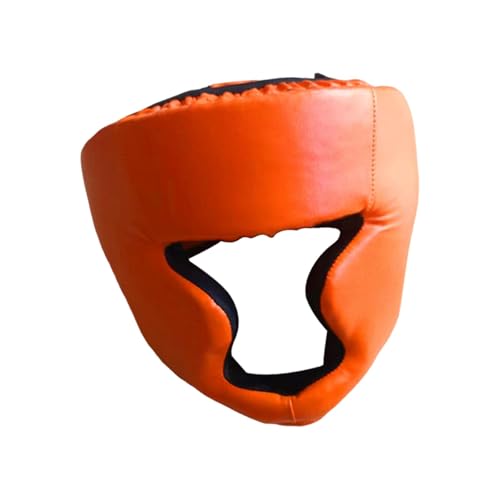 JISADER Vollgesichts Boxkopfschutz, Atmungsaktiv, für Erwachsene, Kopfschutz für Kickboxen, Kopfschutz für Frauen Und Männer, Orange von JISADER