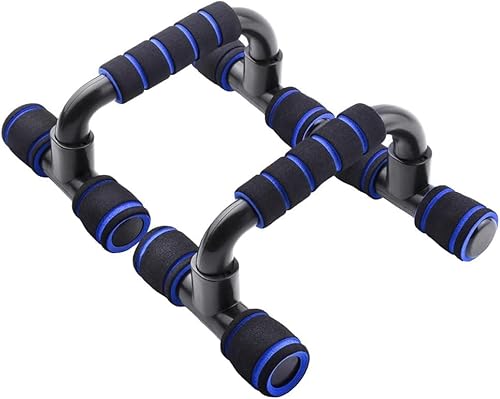 Liegestützgriffe Push Up Bars, 1 Paar Pushup Ständer Fitness Parallettes Griff für Muskeltraining und Krafttraining Struktur tragbar(Blau) von JITIFAZH