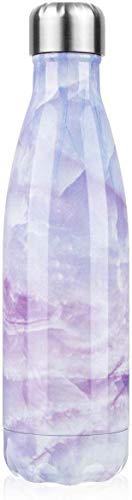 JIUJ Sport-Wasserflasche, Edelstahl, für Outdoor-Sportarten, Bowling, Marmor, Coke Flasche, Isolierbecher, kreatives Geschenk 500 ml violett von JIUJ