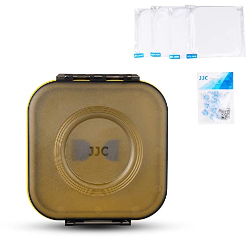 JJC Feuchtigkeitsdichter Objektivfilter-Etui, Objektivfilter-Schutz-Aufbewahrungsbox für 82 mm, 86 mm, 95 mm, 105 mm Gewindefilter, DSLR-Objektivfilter-Tragetasche mit Trockenmittel, Kieselgel von JJC