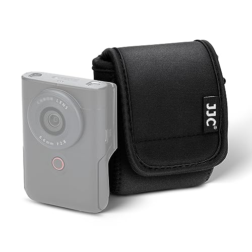 JJC Kompakte Kamera Tasche für Canon PowerShot V10 Vlog Kamera, V10 Kamera Reisetasche Tragbare Camera Beutel Weiches Neopren Schutz Tasche mit verstellbarem Schultergurt & Karabiner von JJC