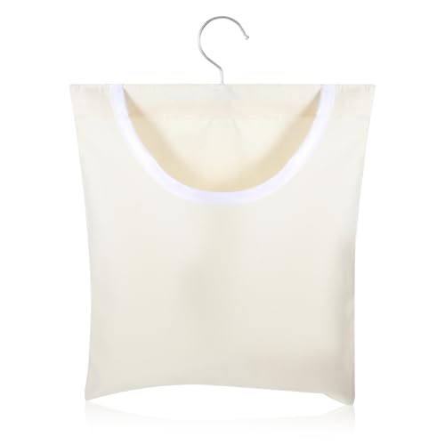 JJUNW Leinen Wäscheklammerbeutel, 30x26cm Klammerbeutel für Wäscheklammern, Wäscheklammern Korb mit Aufhängehaken für Heimgebrauch Lagerung Tasche Linen Clothes Peg Bag für bis zu 100 Wäscheklammern von JJUNW