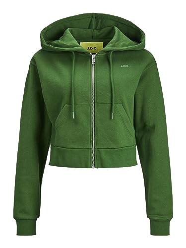 Jack & Jones Damen Kapuzenpullover Jxabbie Reg Ls Every Zip Hood SWT Noos, Formal Garden/Print:medium Green Jjxx Logo, S von JJXX