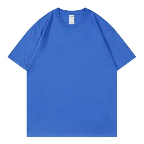JKJHJF Herren T-Shirt Baumwolle Kurzarm Männer Street T-Shirts Lose Übergroße T-Shirts Atmungsaktiv Weich-königsblau-s von JKJHJF