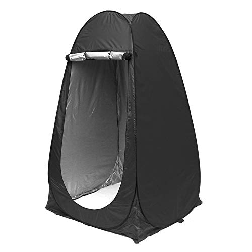 Outdoor-Badezelt, tragbares Dusch-WC-Zelt, Campingzelte, wasserdicht, Outdoor-Dressing für Badetoilette (schwarz, 120 x 120 x 195 cm) von JLKCSEF