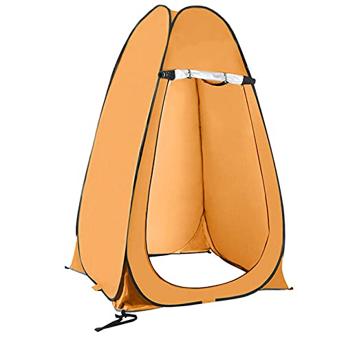 Pop-Up-Dusch-Sichtschutzzelt zum Umkleiden im Freien, zum Anziehen, Angeln, Baden, Lagerraum, Zelte, tragbar, mit Tragetasche (Orange 47 * 47 * 74 Zoll) von JLKCSEF