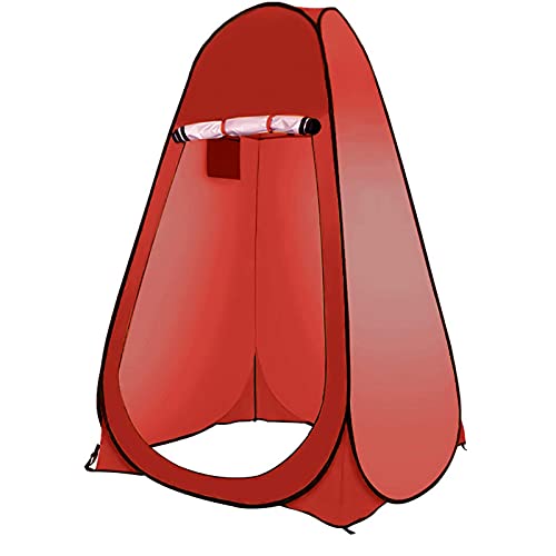 Pop-Up-Dusch-Sichtschutzzelt zum Umkleiden im Freien, zum Anziehen, Angeln, Baden, Lagerraum, Zelte, tragbar, mit Tragetasche (rot, 119,4 x 119,4 x 187,8 cm) von JLKCSEF