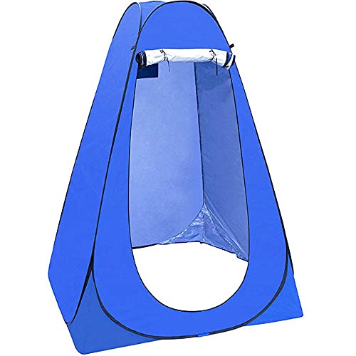 Pop-Up-Zelt, Camping-Duschzelt, Umkleidezelt, Camping-Toilettenzelt, Dusch-Sichtschutzzelt, ideal als Ankleide-Badezimmer im Freien (blau, 150 cm x 150 cm x 190 cm) von JLKCSEF