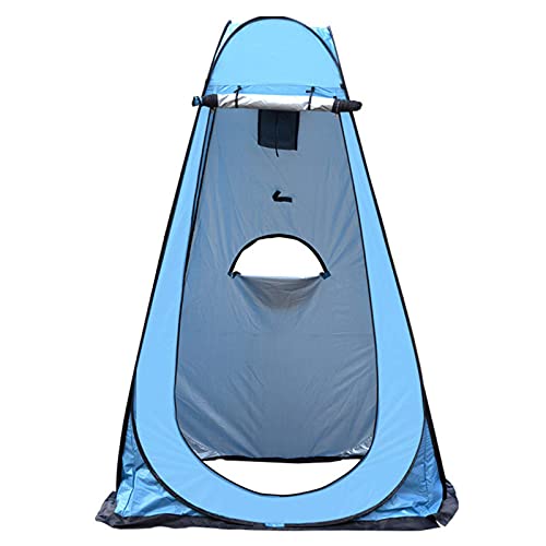 Tragbares Zelt, Camping-Toilette für den Außenbereich, sofort tragbares Duschzelt für den Außenbereich, Pop-up-Umkleideraum, Sichtschutzzelt, Camping- und Strand-Regenschutz (blau, 149 x 149 x 188 cm) von JLKCSEF