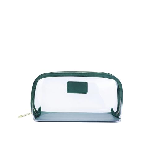 Durchsichtige Tasche Reise-Kosmetiktaschen-Set aus PU-Leder, wasserdichte Make-up-Pinsel-Aufbewahrungstasche, tragbar, transparent, PVC, TPU, Make-up-Taschen(Color:Green S) von JMORCO