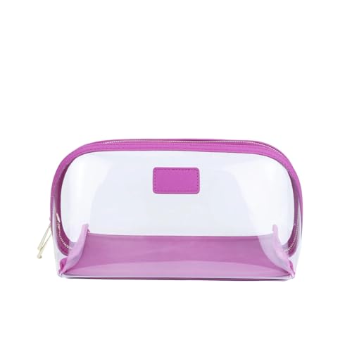 Durchsichtige Tasche Reise-Kosmetiktaschen-Set aus PU-Leder, wasserdichte Make-up-Pinsel-Aufbewahrungstasche, tragbar, transparent, PVC, TPU, Make-up-Taschen(Color:Rose L) von JMORCO