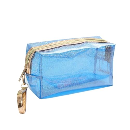 Durchsichtige Tasche Transparente Make-Up-Kits Lagerung Tasche Weibliche Kulturbeutel Schwimmen Tasche Organizer PVC Frauen Beauty Case Kosmetik Tasche(Color:Blue) von JMORCO