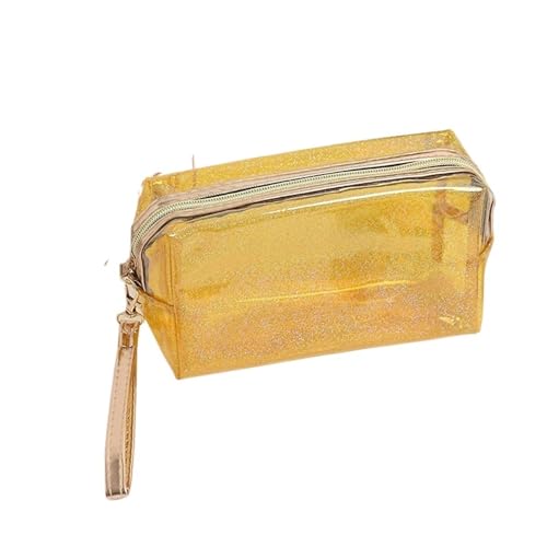 Durchsichtige Tasche Transparente Make-Up-Kits Lagerung Tasche Weibliche Kulturbeutel Schwimmen Tasche Organizer PVC Frauen Beauty Case Kosmetik Tasche(Color:Yellow) von JMORCO