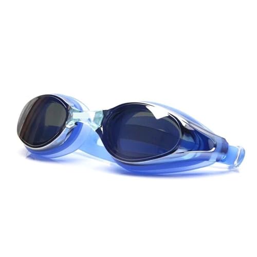 JMORCO Schwimmbrille Professionelle Schwimmbrille for Erwachsene, wasserdicht, UV-Schutz, HD, verstellbare Brille, Wasser-Pool-Brille (Color : Blue, Size : Adjustable) von JMORCO