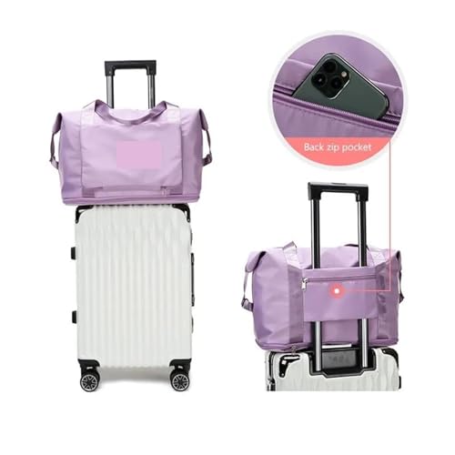 Reisetasche wasserdichte Gepäcktasche mit großer Kapazität, erweiterbar, faltbar, Reisetasche, Trocken- und Nasstrennung, tragbares Paket for Sport und Fitnessstudio (Color : Pink) von JMORCO