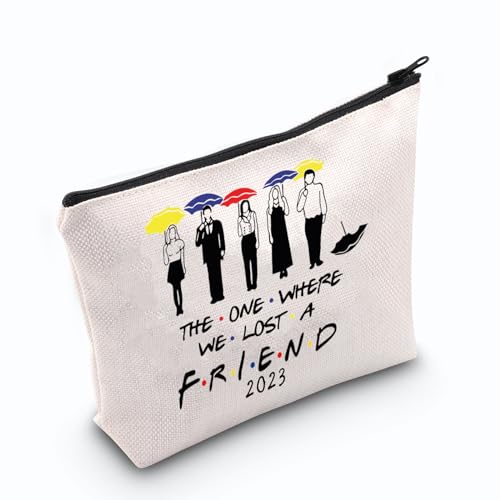 JNIAP Chandler Bing Kosmetiktasche für Freunde, TV-Show-Fans, Kosmetiktasche "The One Where We Lost a Friend", Make-up-Tasche, Beige von JNIAP