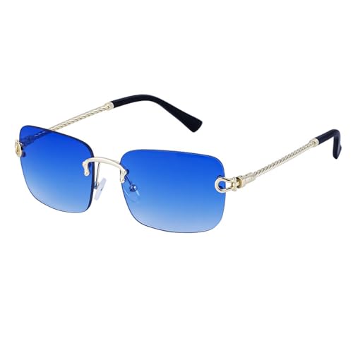 JNWHY Sonnenbrille Herren Rahmenlose Sonnenbrille Mit Schnittkante Modische Quadratische Sonnenbrille Für Herren Trend 6 von JNWHY