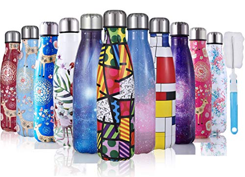 JOGVELO Vakuum Isolierte Edelstahl Trinkflasche, BPA Frei Wasserflasche Auslaufsicher, Doppelwandige Thermosflasche 750ml Leicht zu reinigen von JOGVELO